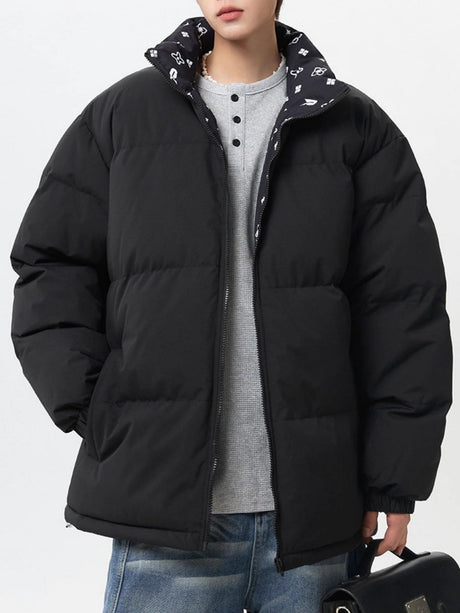 Color Interpolation Stand Collar Thickening Keep Warm Winter Coats