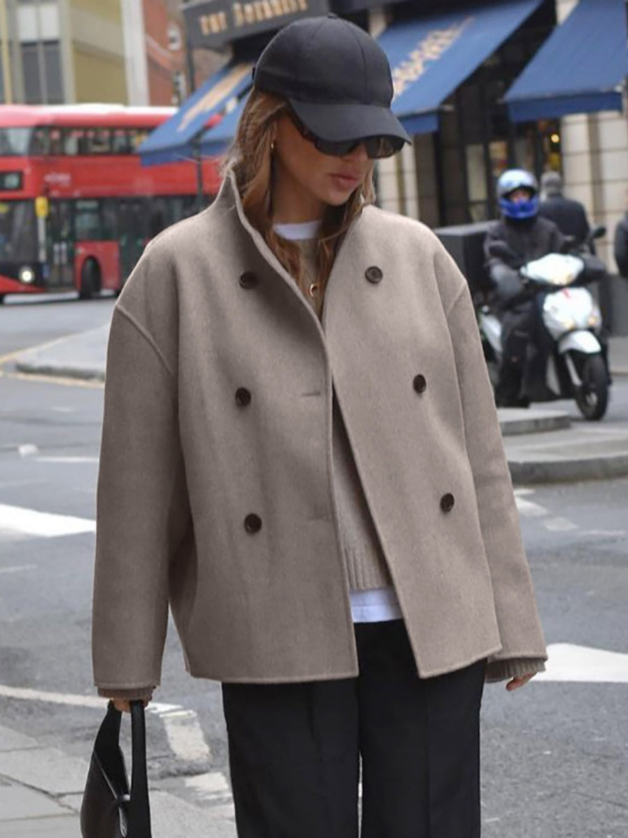 Double-Breasted Short Pea Coat