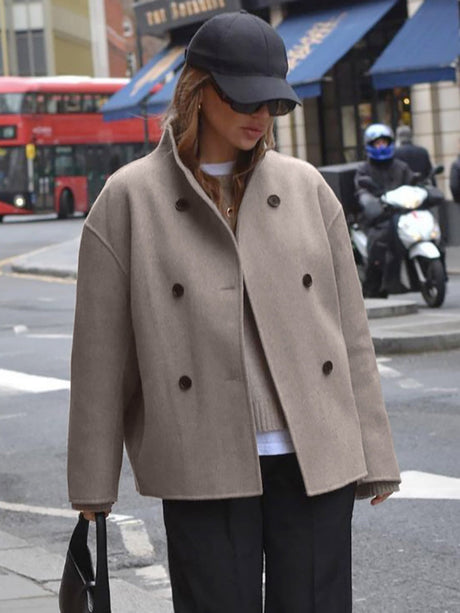 Double-Breasted Short Pea Coat
