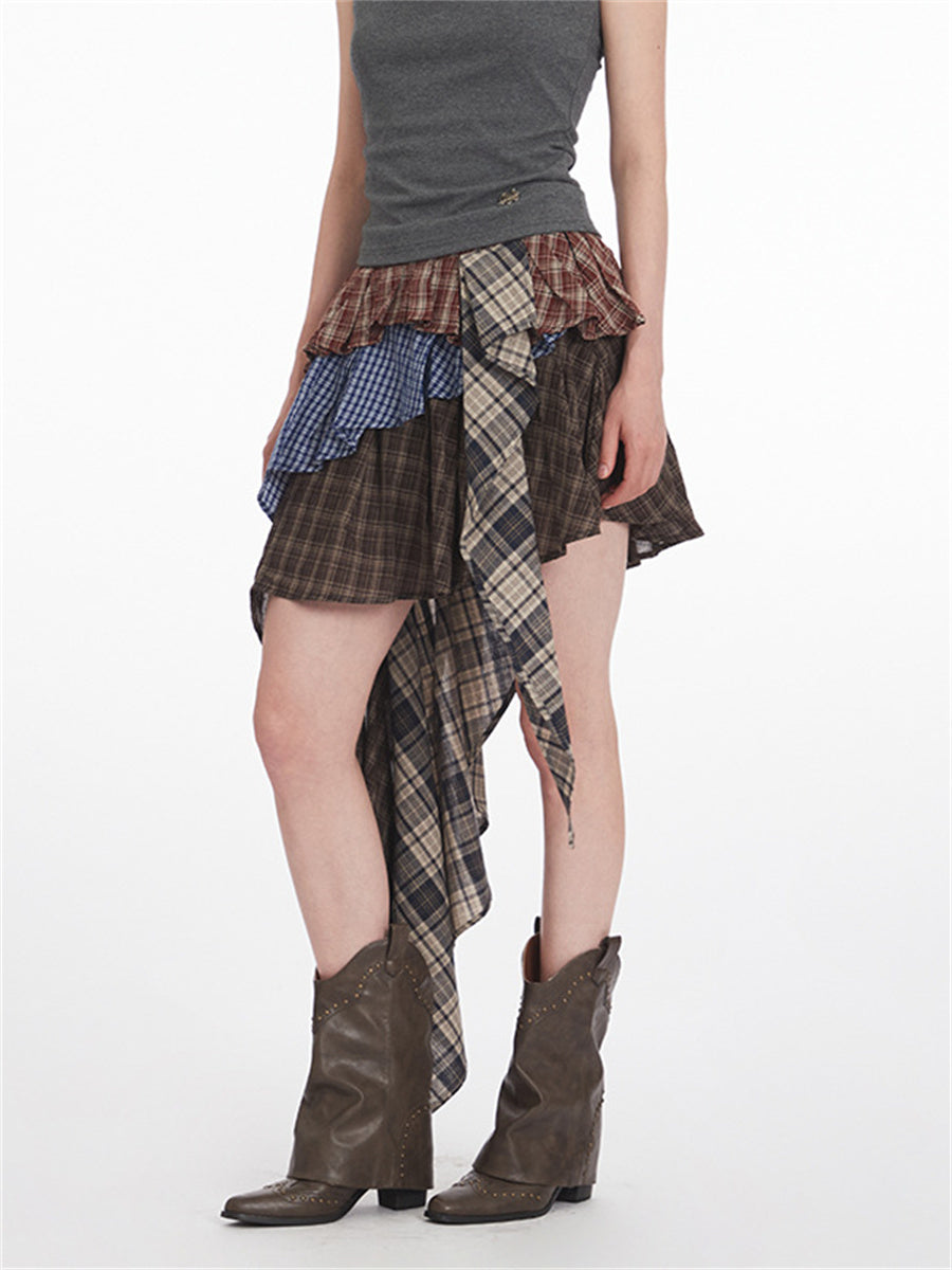 Liber Summer Women's Plaid Skirts
