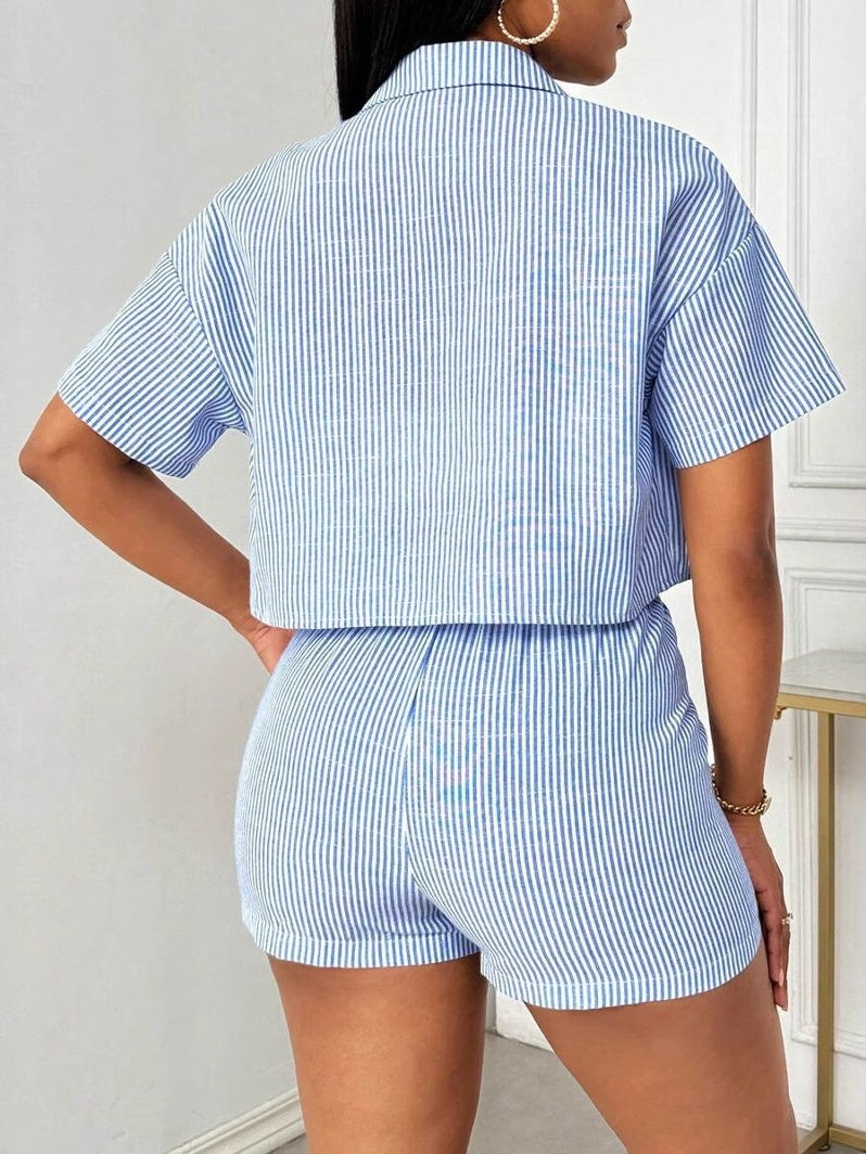 Stripes Shirt&Short 2-piece Sets
