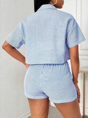 Stripes Shirt&Short 2-piece Sets