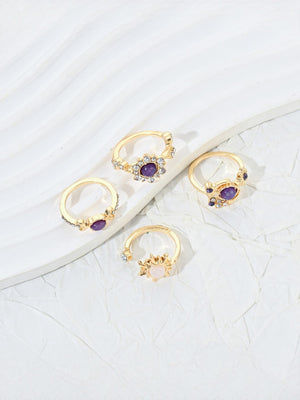 Colored Gemstone Ring Set