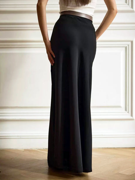 Fishtail Satin Long High-Waisted Bodycon Floor-Length Fishtail Skirt