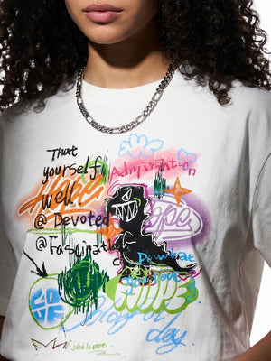 Graffiti Printed Loose-fit T-shirts