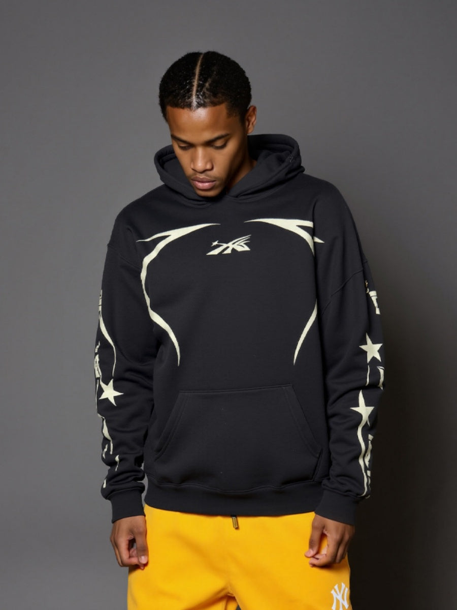 Jersey Style Printed Plush Hoodies