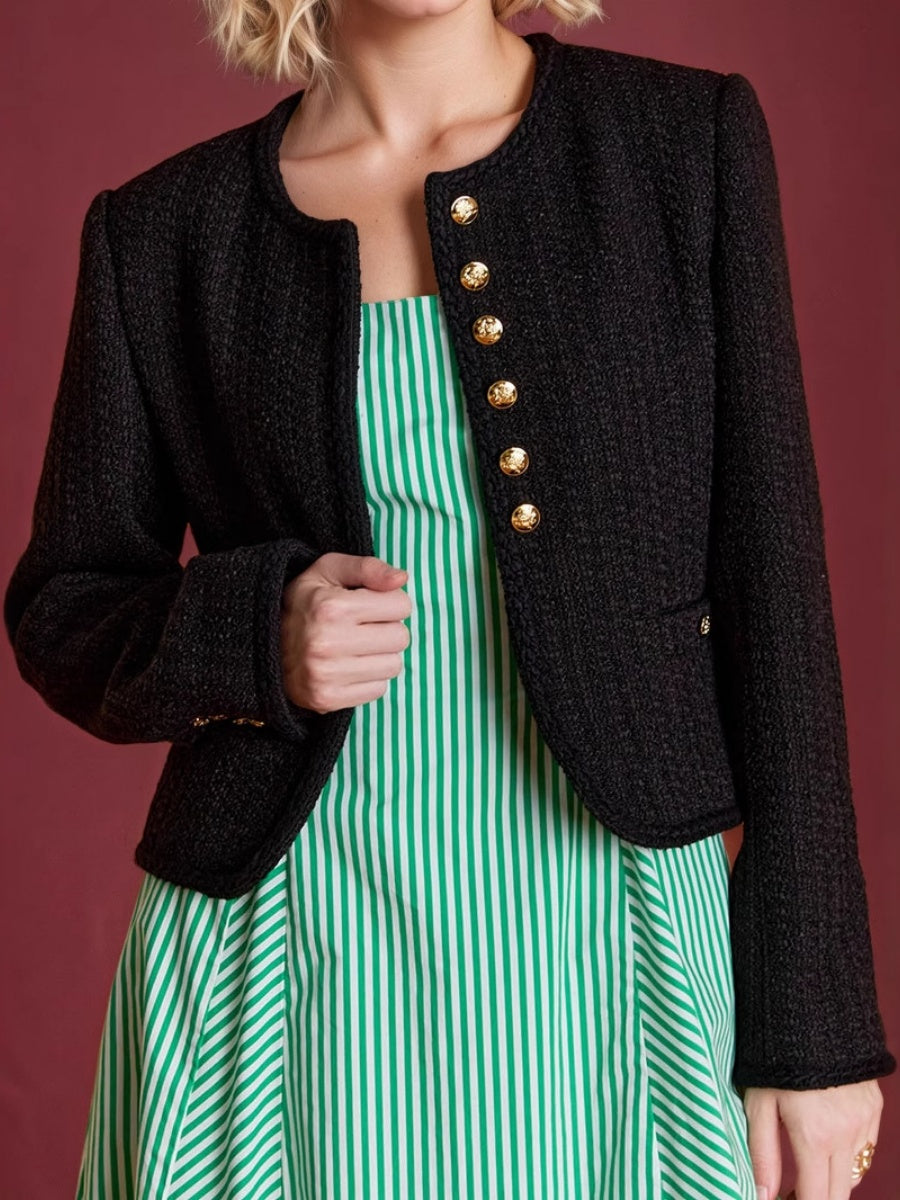 Liber Summer Women's Buttons Solid Color Jackets