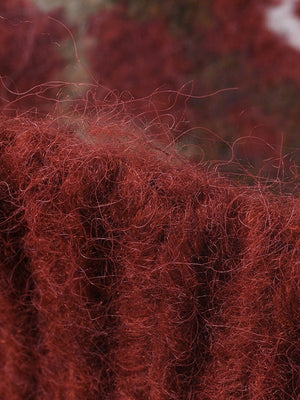 Gestreifte Jacquard-Mütze mit Umschlag, dick gestrickte Wintermütze, mit Thermofleece gefüttert, Einheitsgröße