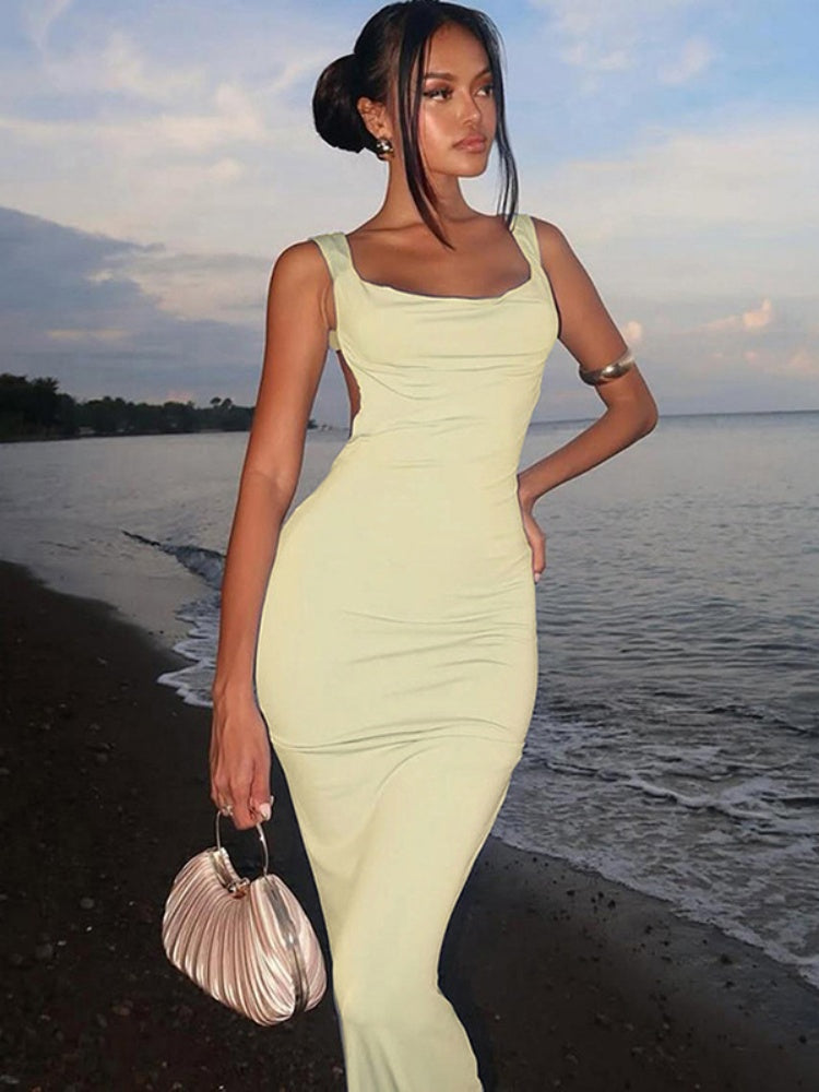 Suspenders Sexy Backless Bow Slim Fit Hip Dress