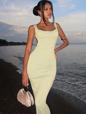 Suspenders Sexy Backless Bow Slim Fit Hip Dress