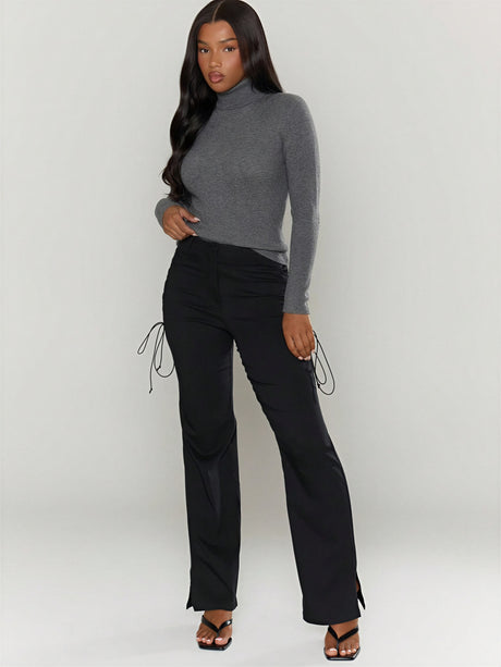 Seamless One-piece Wool Blend Turtleneck Base Layer Warm Sweater