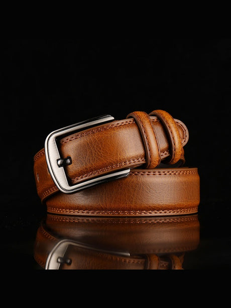 Genuine Leather Simple Pin Buckle Belts