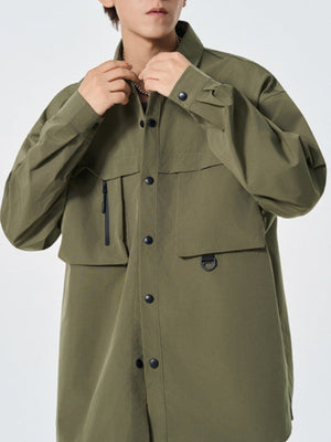 Water Proof Tooling Loose Lapel Long-sleeved Shirt