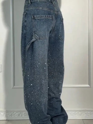 Starry Sky Rhinestones Type Jeans