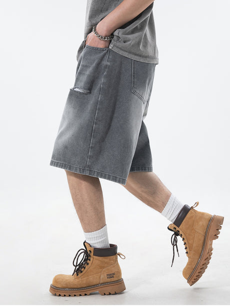 Hole Denim Five Points Shorts