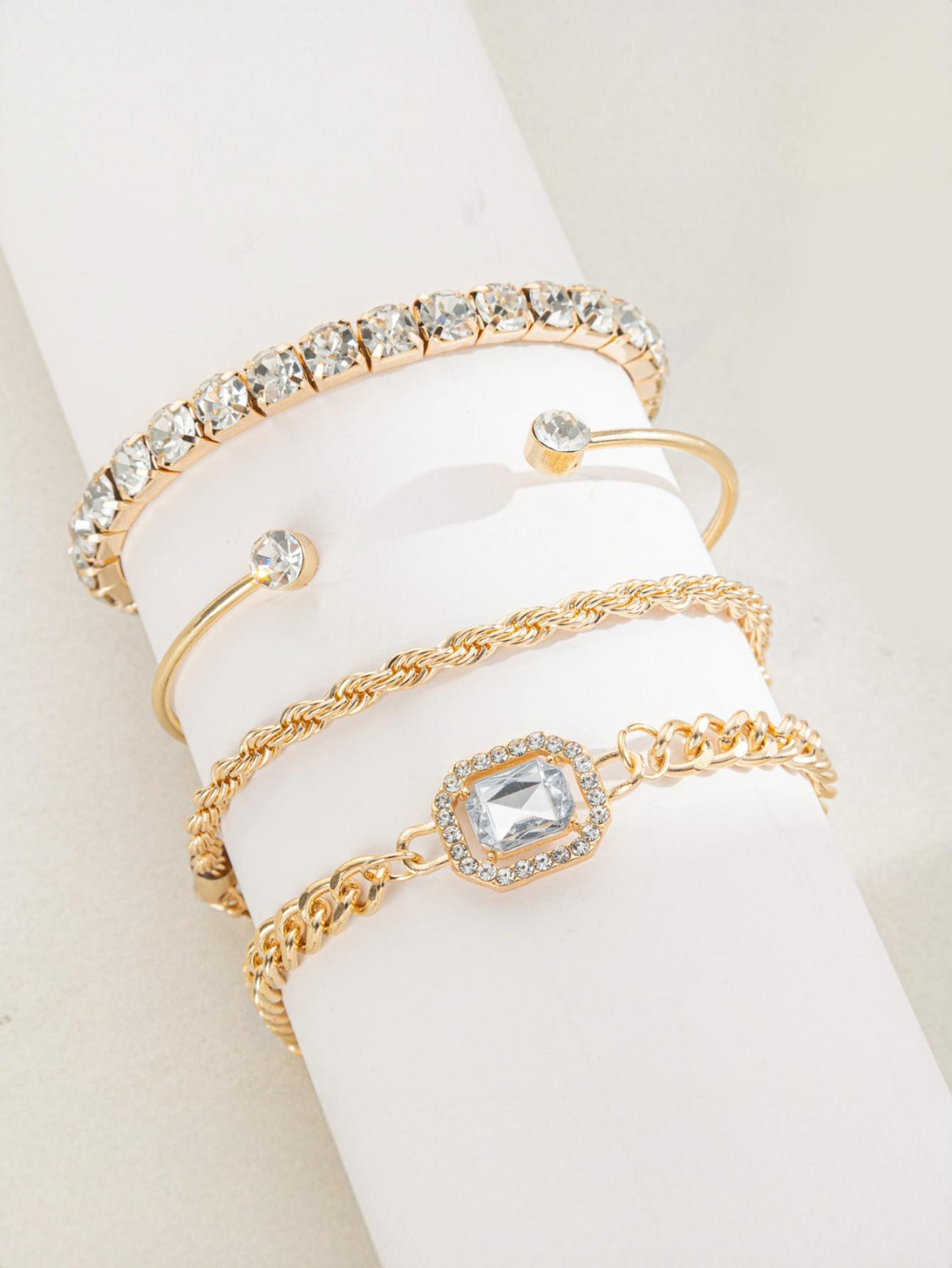 Diamond-encrusted Bracelet Set