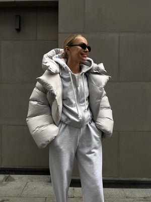 Trendy Puffer Jacket/Padded Coat - Street Style Short Hooded Puffer Jacket
