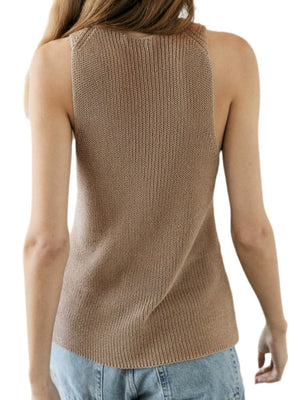 Cross-neck Sleeveless Knitted Vest