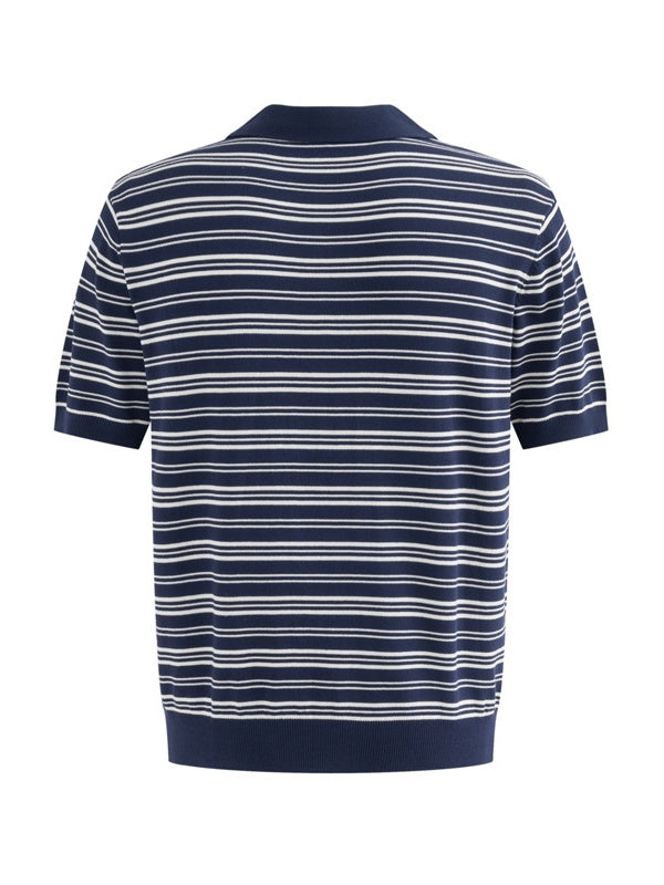 Retro Color-blocked Stripes Loose-fit POLO Shirt