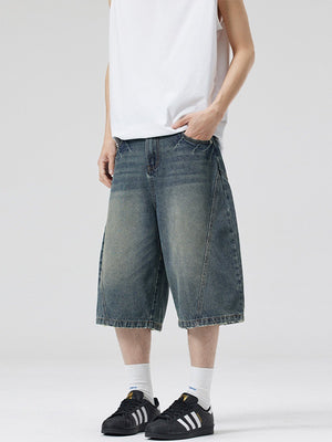 Retro Lightning Machete 7 Points Denim Shorts