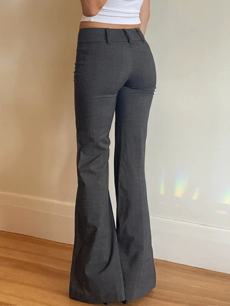 Y2K Pleated Low-rise Slightly Flared Hips Pants