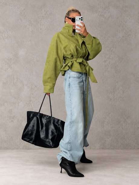 Belted Long-sleeved Coat For Autumn And Winter