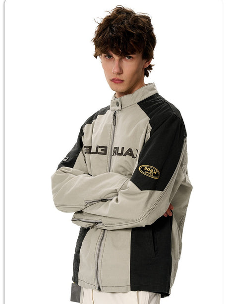 Retro Locomotive Short And Wide Boxy Loose Letter Jackets