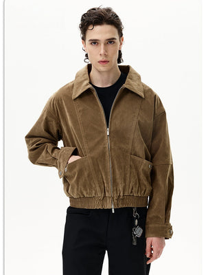 Old Money Style Draping Loose Faux Suede Lapel Jackets