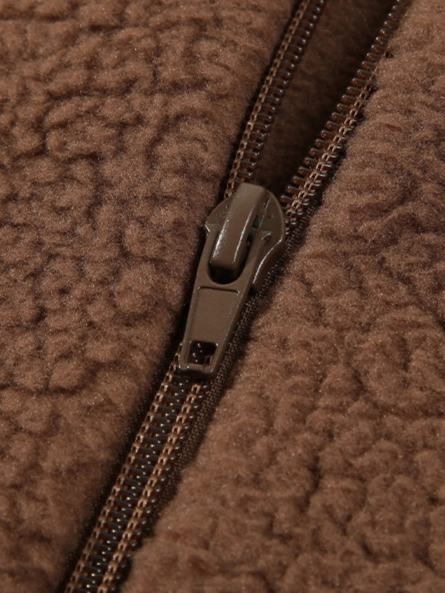 Fleece Plush Thickening Stand Collar Jackets