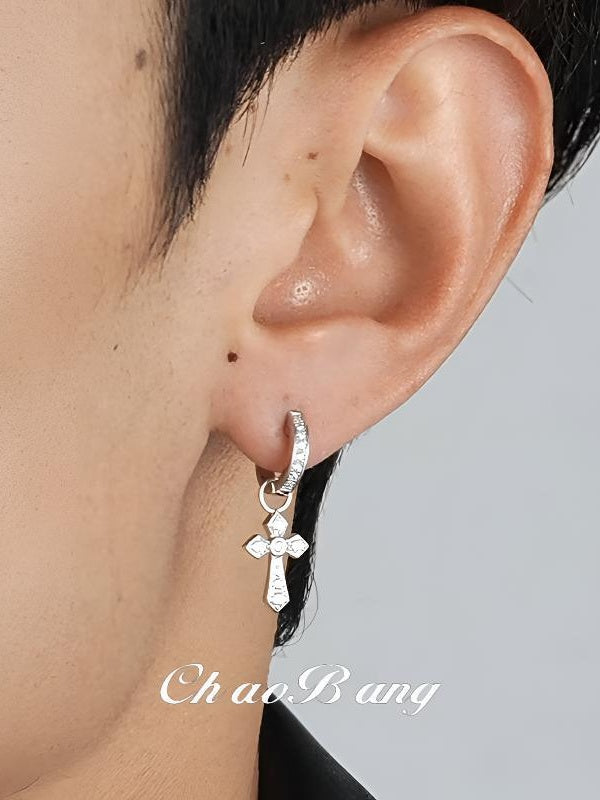 Diamond Cross Earrings