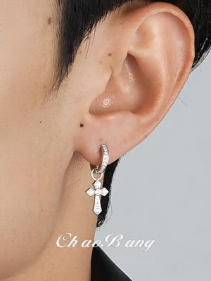 Diamond Cross Earrings