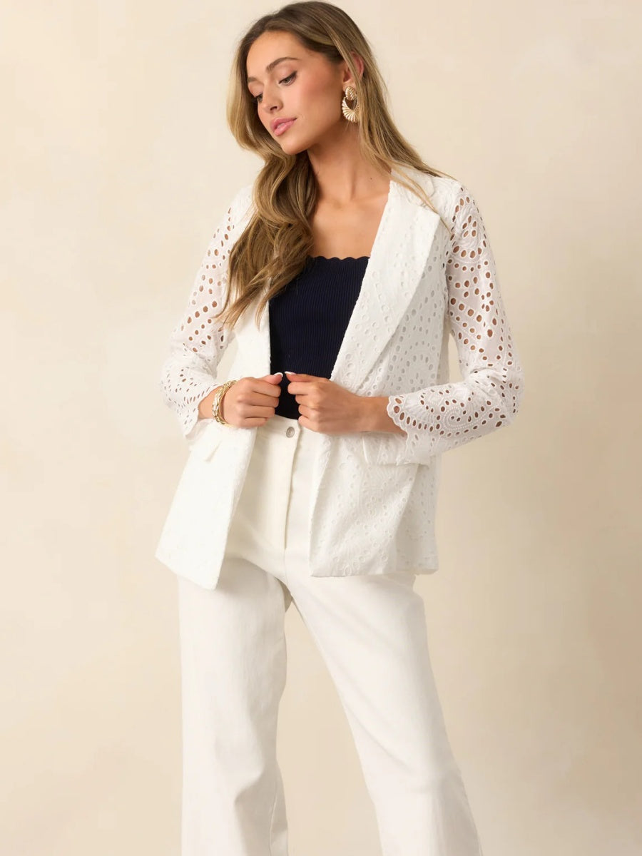 Embroidery Hollow Lapel Business Blazers
