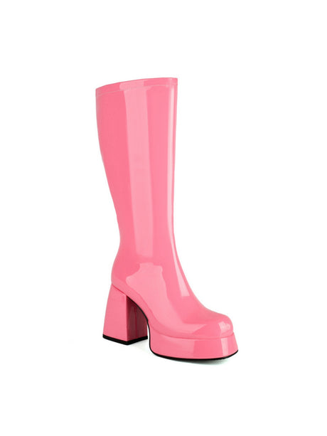 Colorful Platform High-heeled Fashion Mid-calf Boots