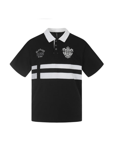 Stripes Patchwork Color-blocked Ins Embroidery Loose-fit Polo