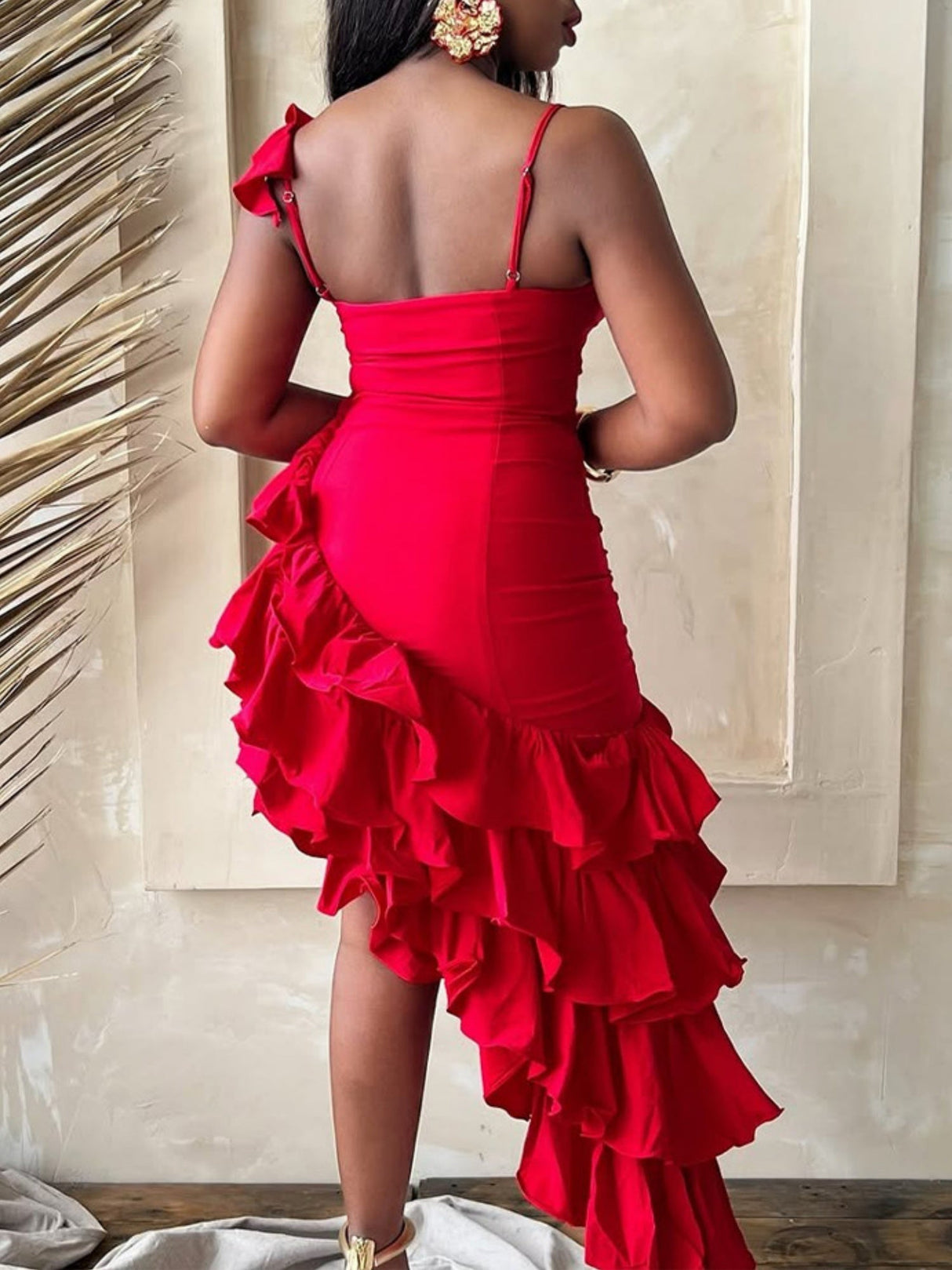 Rüschen-Camisoles zum Valentinstag, plissierte Midikleider