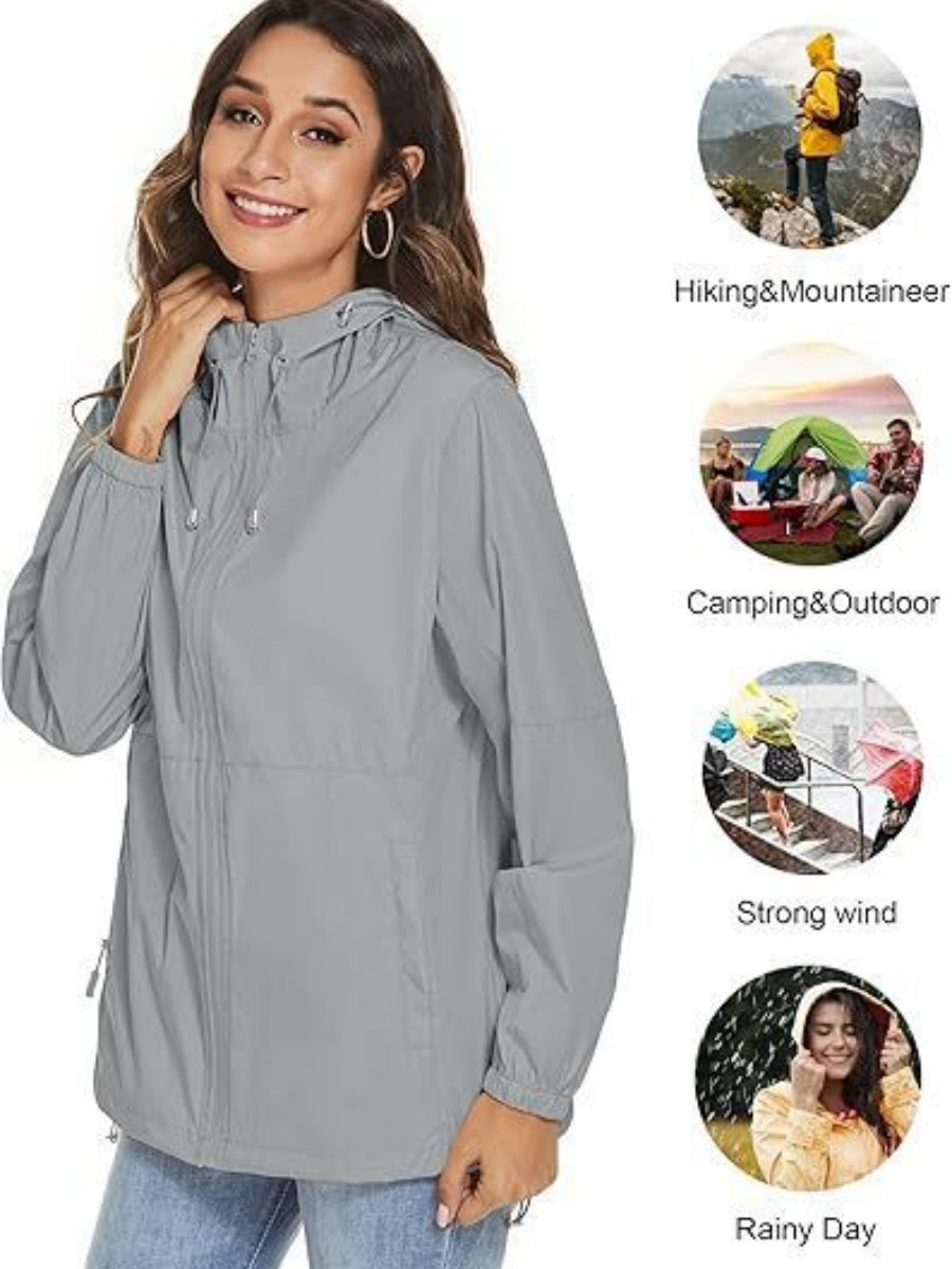 Hooded Waterproof Light Portable Raincoat Windproof Windbreaker