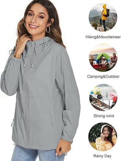 Hooded Waterproof Light Portable Raincoat Windproof Windbreaker