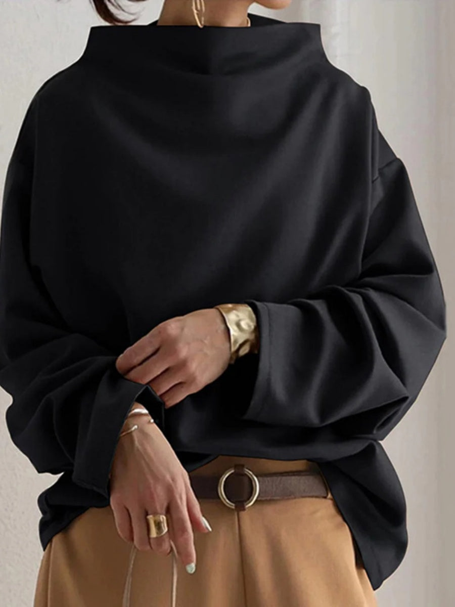 Hood Turtleneck Batwing Sleeves Loose Sweatshirts