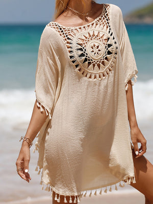 Short, Sexy Beachwear With Small Tassels For Sun Protection.