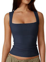 Square Collar Slim-fit Tank Top