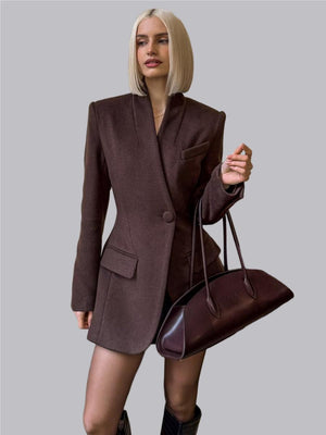 Single Buckle Slim Fit Pocket Long Sleeve Workplace Formal Custom-made Suit Jacket