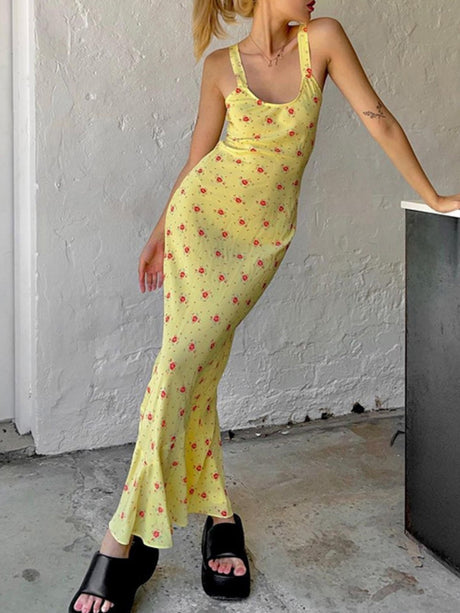 Floral Sweet Fishtail Maxi Dresses