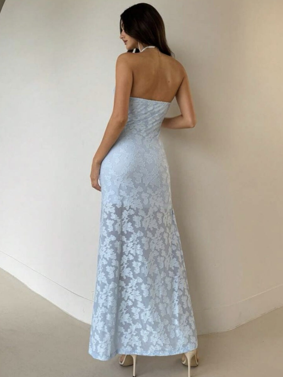 Strapless, Form-fitting, Backless, High-slit Long Dress