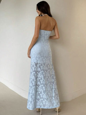 Strapless, Form-fitting, Backless, High-slit Long Dress
