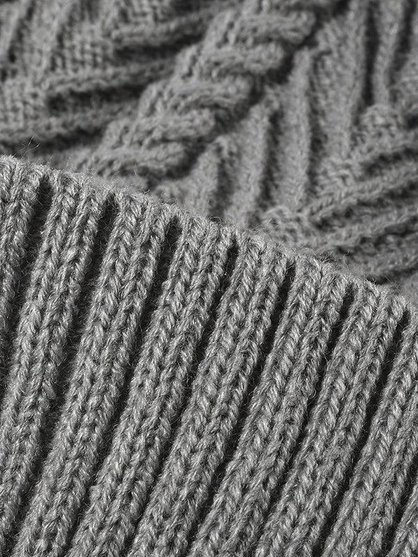 Bonnet à pompon jacquard, bonnet d'hiver en maille épaisse, doublure polaire chaude, taille unique