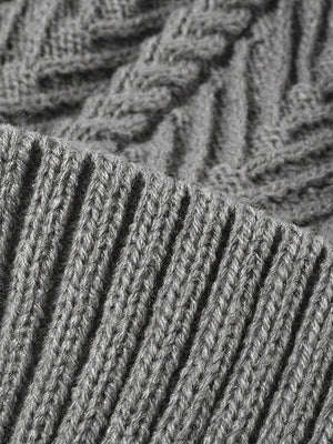 Bonnet à pompon jacquard, bonnet d'hiver en maille épaisse, doublure polaire chaude, taille unique