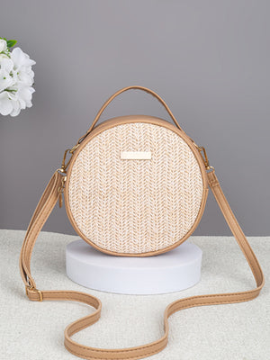 Vacation Straw Round Crossbody Bag
