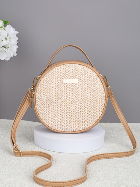 Vacation Straw Round Crossbody Bag