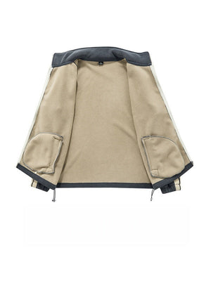 Double-sided Fleece Stand Collar Windproof Fleece Color Matching Thickening Jackets