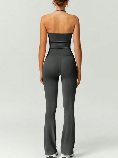 Neckband Backless Fitness Exercise Bodysuits